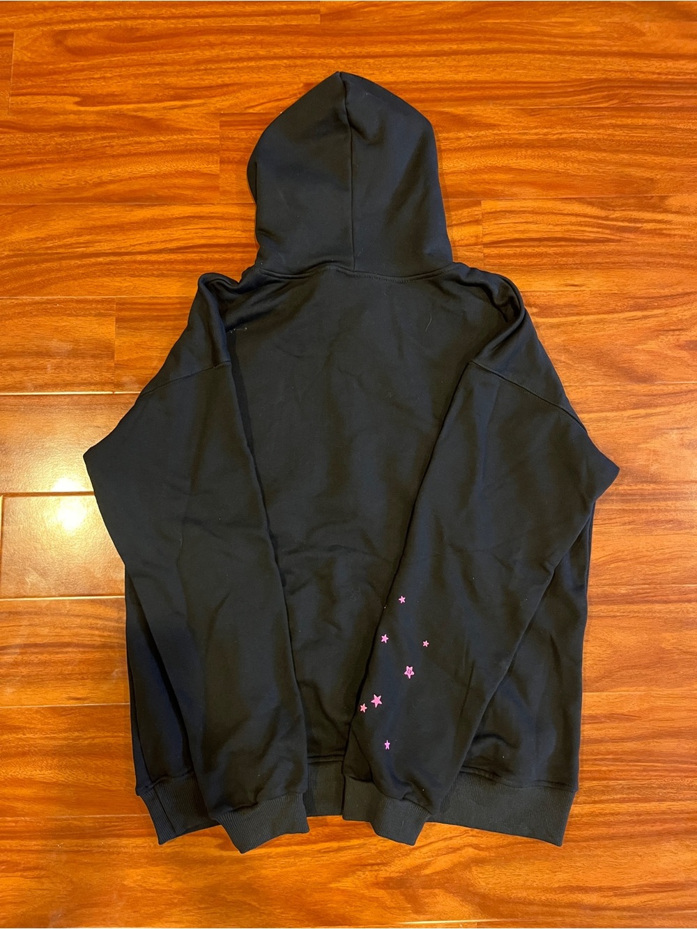 Spider Pink Spiderweb 555 Cotton Streetwear Hoodie Black - Size Large - Picture 3 of 3